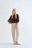 RED BUTTONS BROWN KNIT CARDI