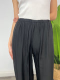 DILETTA BLACK SILK PULL UP PANT