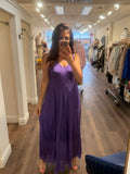 DOUBLE V PURPLE SILK MAXI