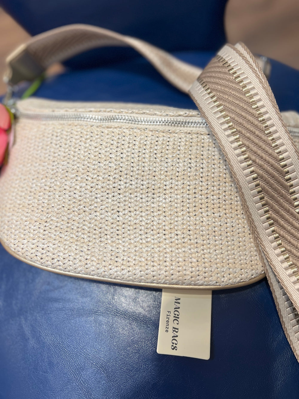 RAFIA NATURAL BUM BAG CROSSBODY
