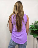 LAVENDER CREPE FLOWY TANK