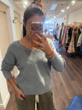 JENNY SOFT HEATHER GREY VNECK SWEATER