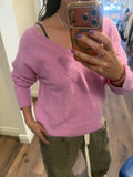 JENNY SOFT PINK VNECK SWEATER