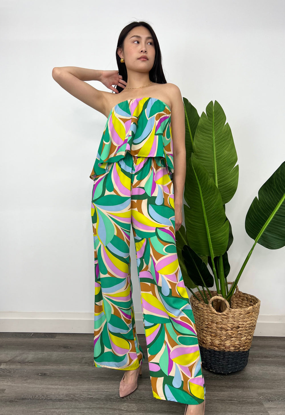 AURORA MULTI COLOUR PATTER JUMPSUIT TUBE