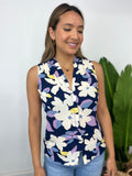 DEEN NAVY FLORAL CHIFF TANK