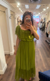 BANDAGE SILK TIER MAXI DR