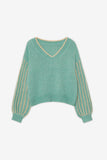 MELI MINT GOLD TRIM SWEATER