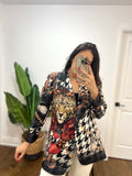 QUEEN OF JUNGLE TIGER WHITE BLAZER