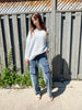 BLUE JAY STAR GREY CABLE VNECK