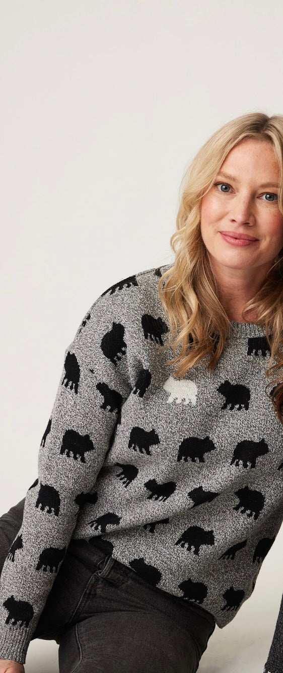 BEAR NAKED GREY SWEATER MADE IN CANADA