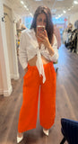 LINA GAUZE WHITE SHORT TIE UP SHIRT