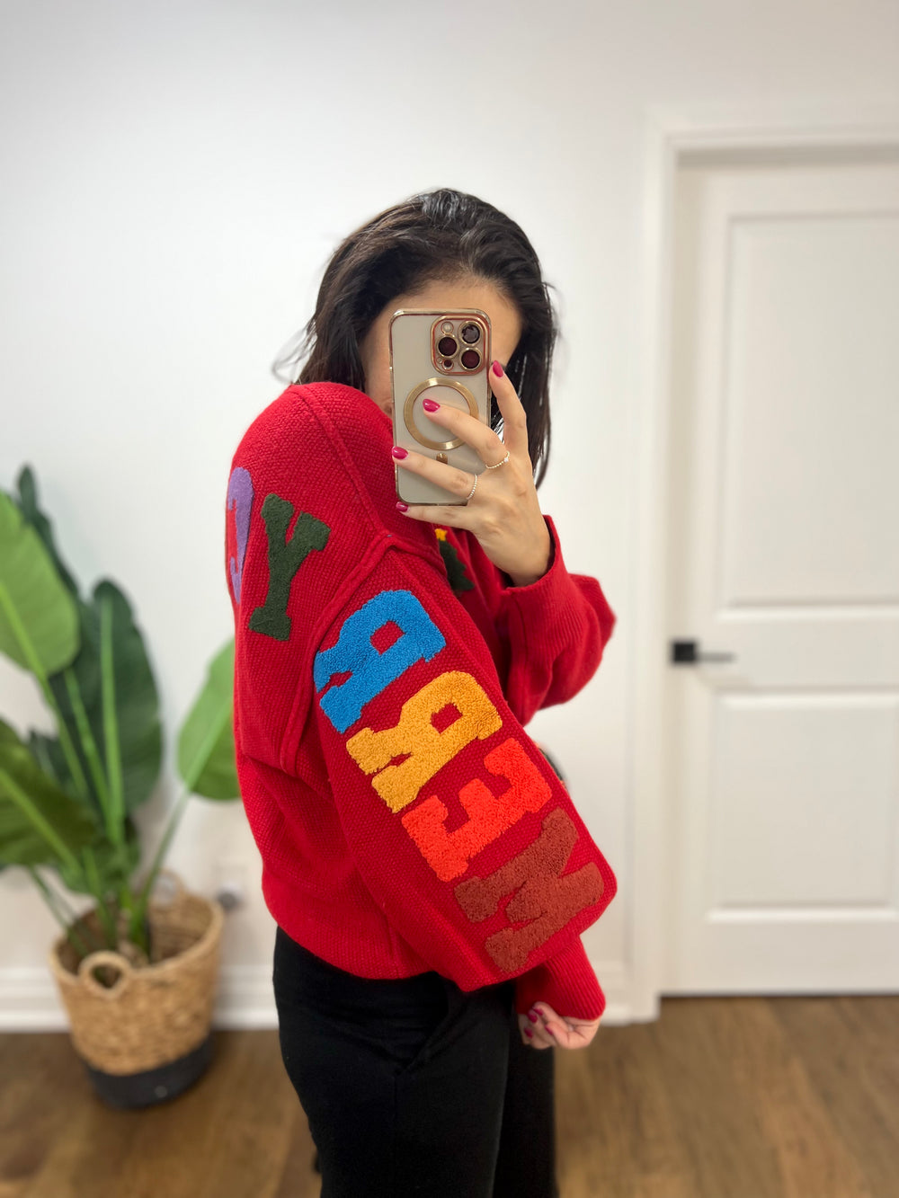 MINI CREST XMAS TREE RED SWEATER