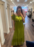 BANDAGE SILK TIER MAXI DR