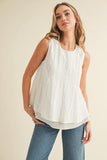 FAN EDGE S/LESS BLOUSE