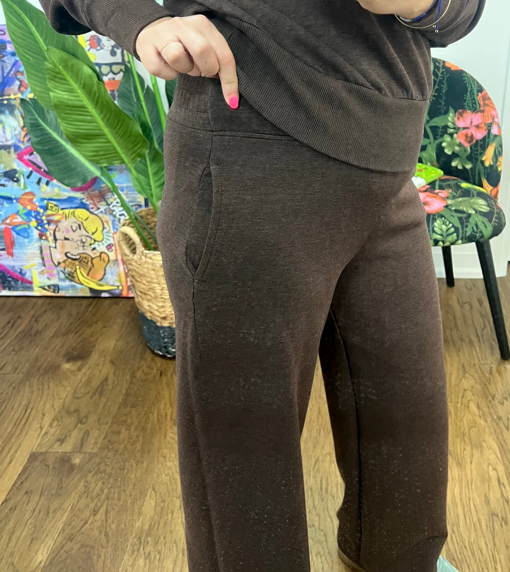 UMBER BRWN KNIT PULL UP W/POCKTS