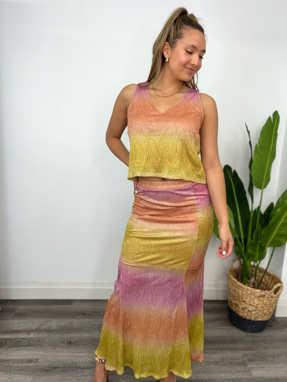 GLAM ON SKIRT METALLIC OMBRE