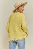 YELLOW POPCORN DISTRESS OVERSIZE SW