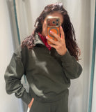 OLIVE QUARTER ZIP FUNNEL VINTAGE HAVANA