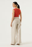 RUSTY ORANGE KNIT TANK SCALLOPED