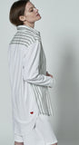 GRACE BLK WHITE STRIPE OVERSIZE SHIRT🇨🇦