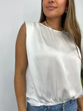 *Last One *SHINY DOMINICA WHITE BLOUSE