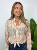 SINA MOCHA AZTEC BLOUSE