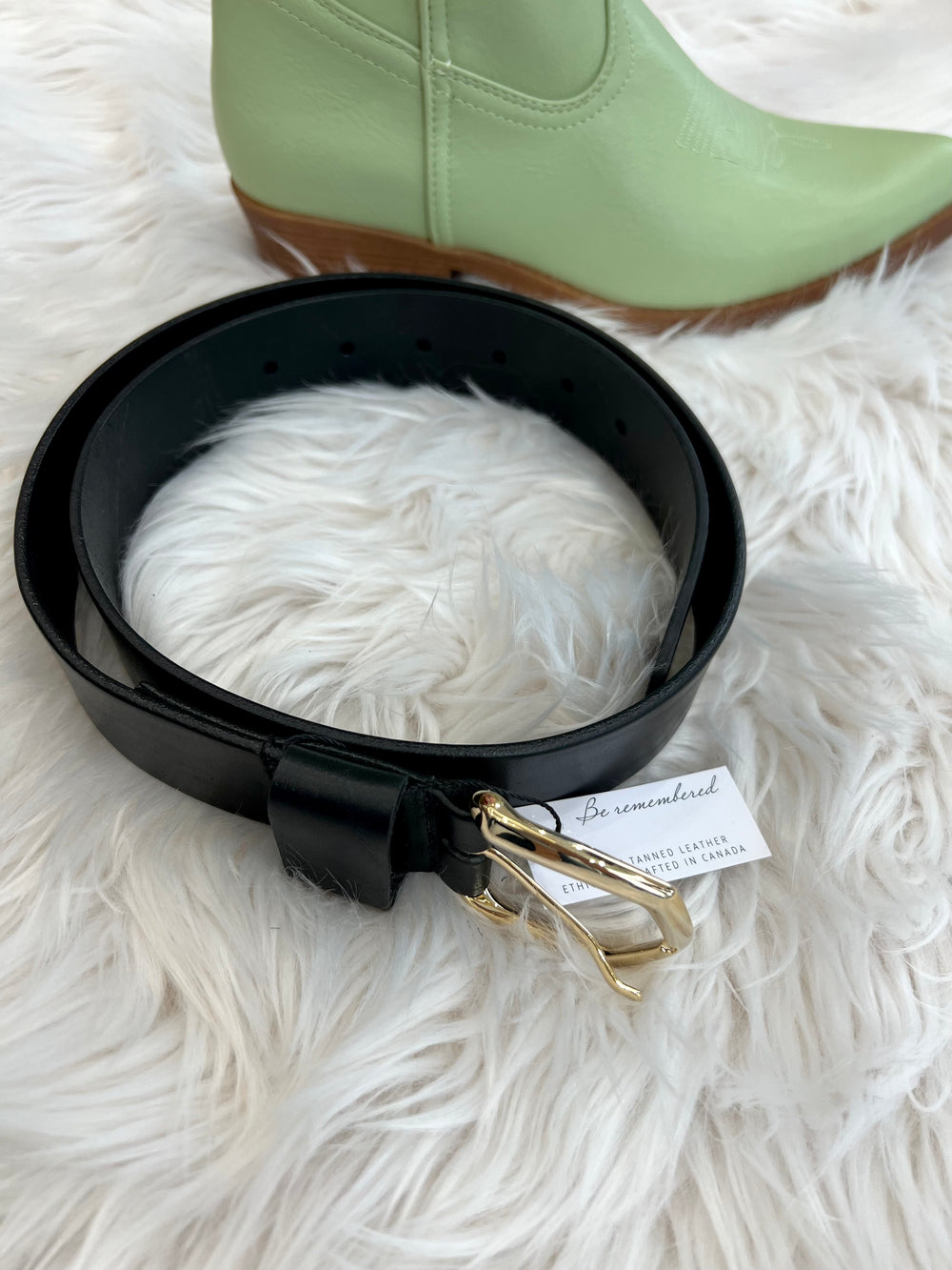 THE HEX BLACK LEATHER BELT