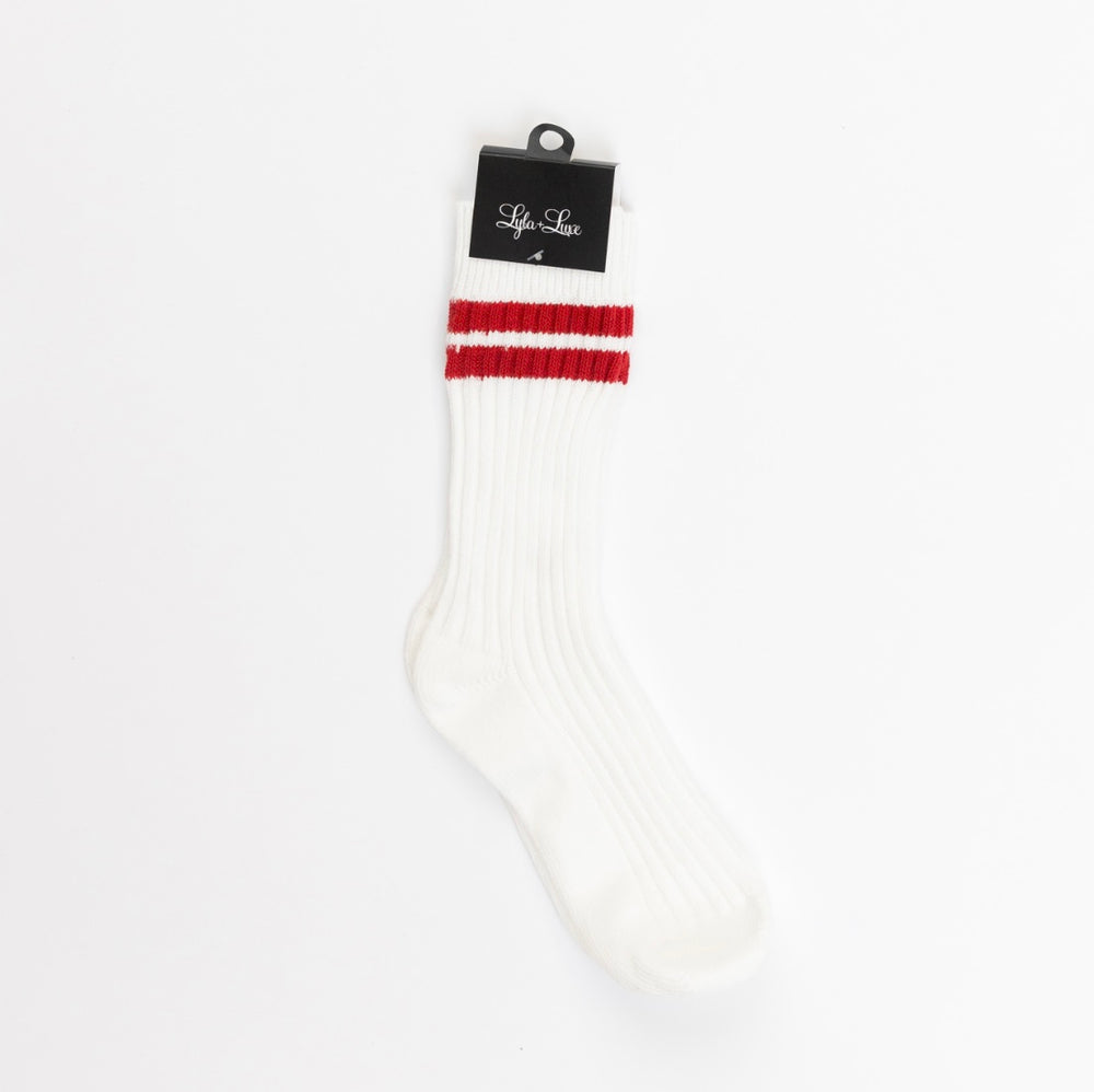 RED TRIM SPORT SOCK