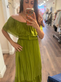 BANDAGE SILK TIER MAXI DR