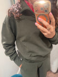 OLIVE QUARTER ZIP FUNNEL VINTAGE HAVANA