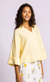 YELLOW LINEN OVERSIZE SHIRT