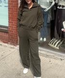OLIVE QUARTER ZIP FUNNEL VINTAGE HAVANA