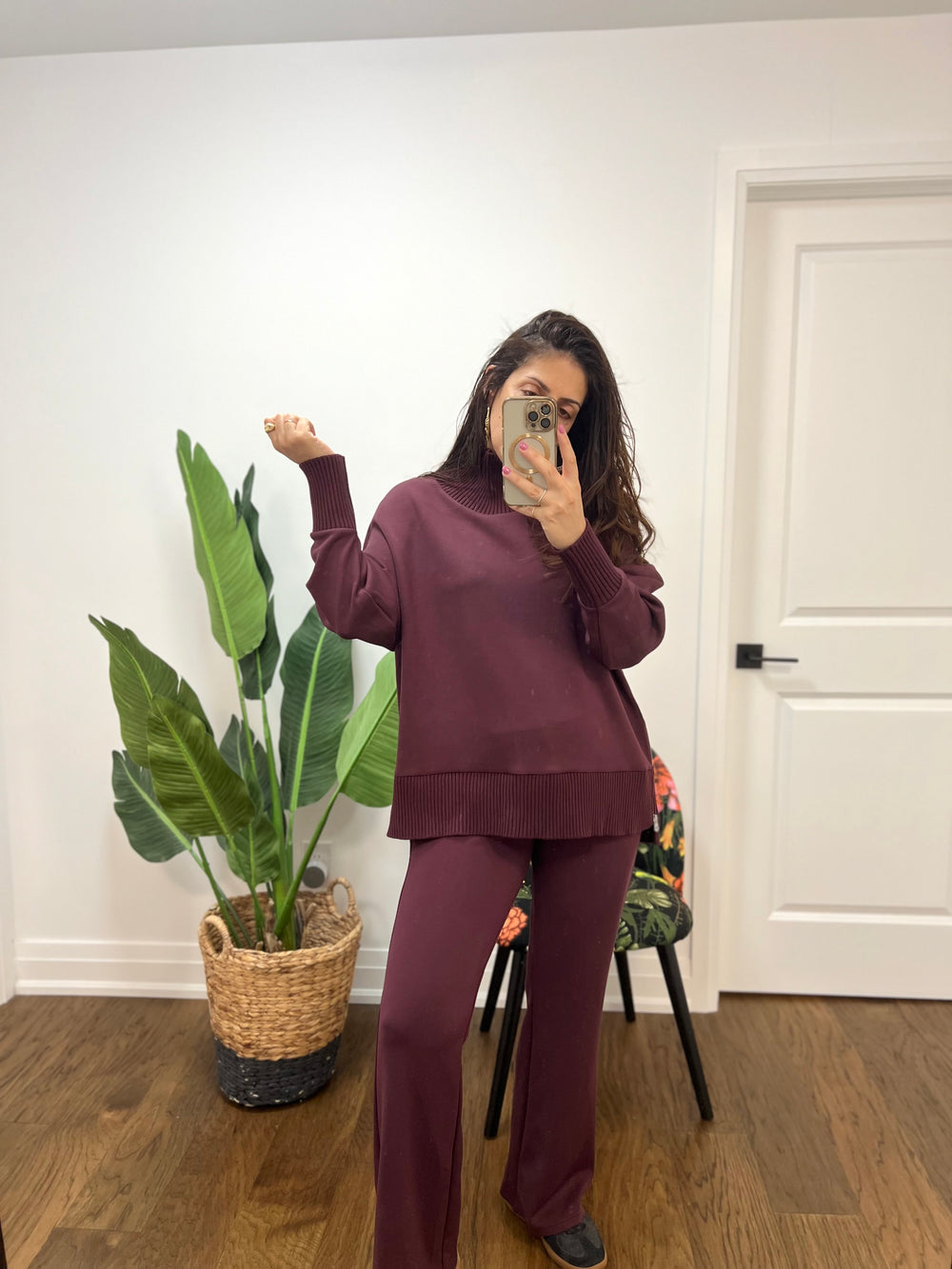 UMBER CORNELIA RAGLAN SIDE ZIP BURGUNDY