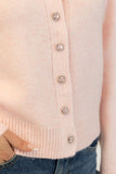 AISHA PINK CRYSTAL BUTTON CARDIGAN`