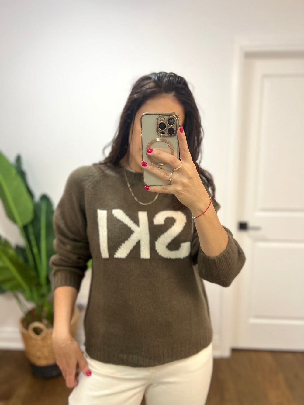 SKI SEPIA COFFEE SHORT SWEATER