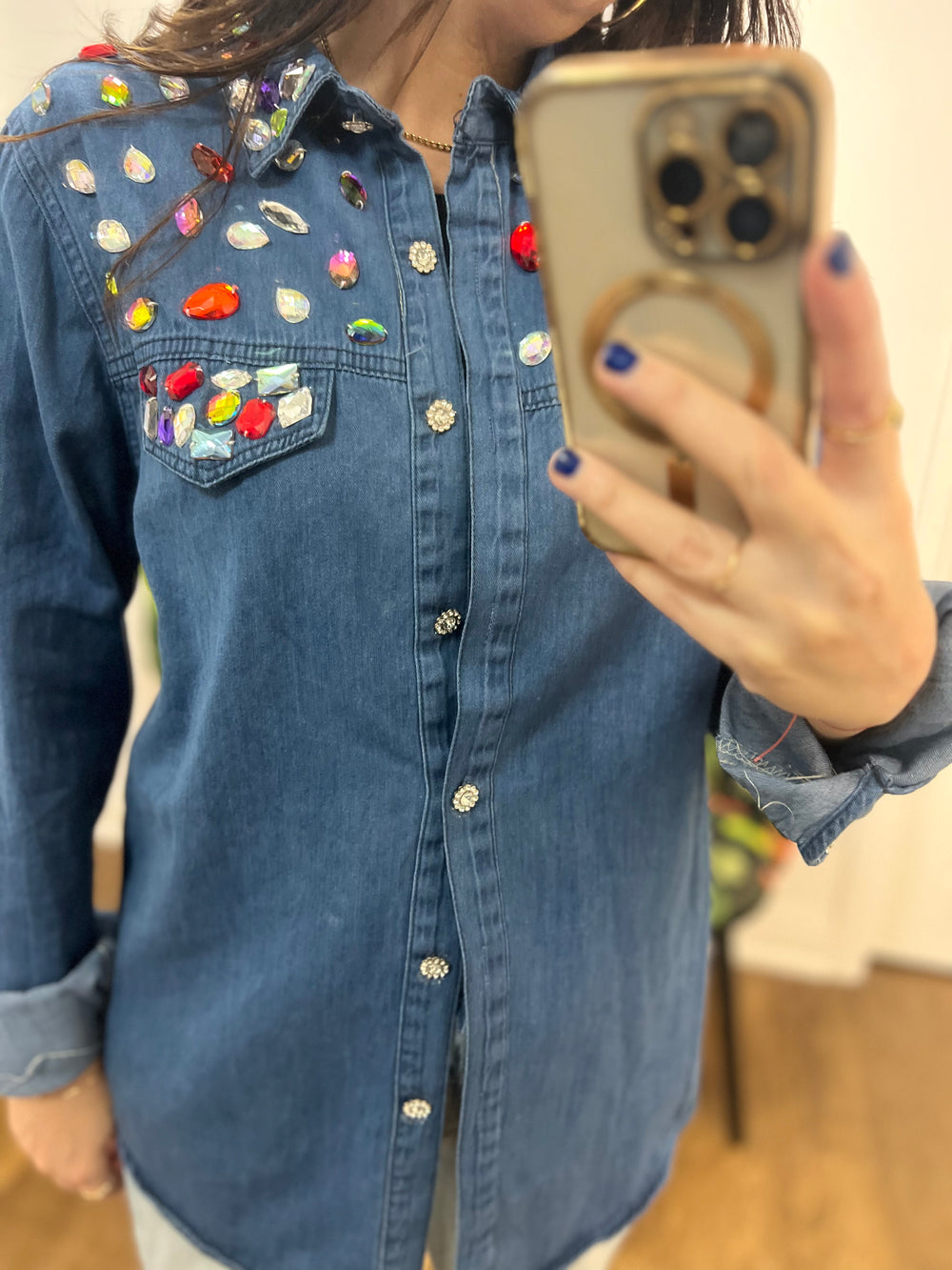 JEWEL COLOURS DENIM SHIRT