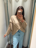 CROSSED UP SAND KNIT CAPE SW