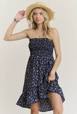 SMOCK NAVY FLORAL SKIRT DRESS