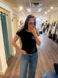MLE NAVY S/SLV KNIT W/WHITE SCALLOP TRIM