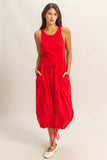 TRACE RED PARACHUTE DRESS