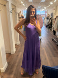 DOUBLE V PURPLE SILK MAXI
