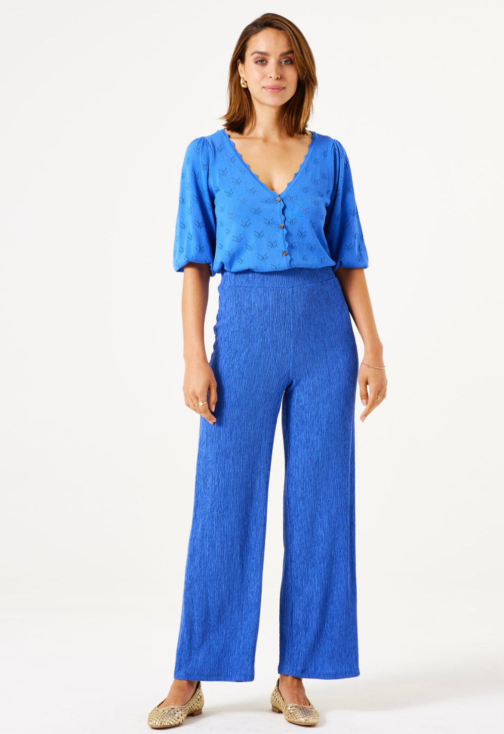 SCALLOP DAZZLING BLUE CARDI
