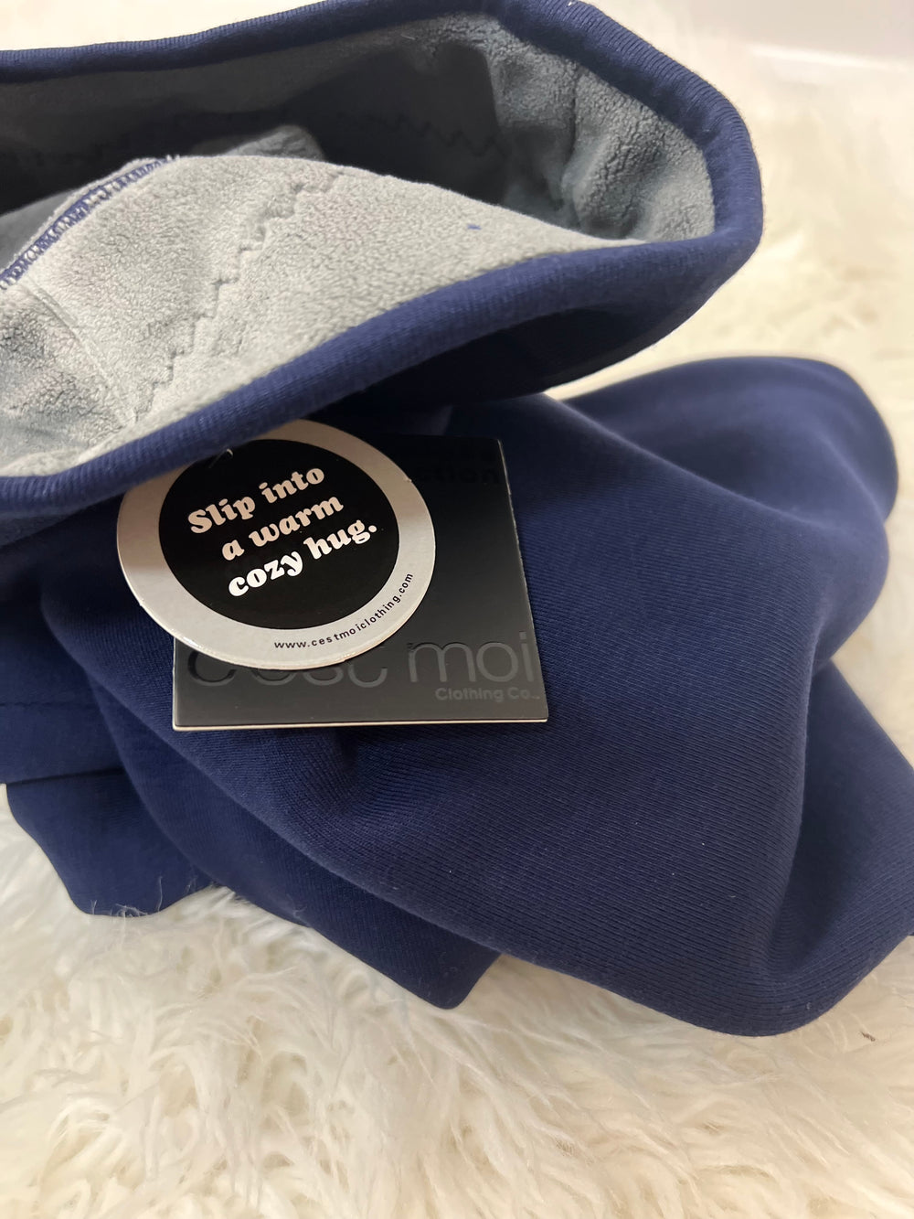 SHERPA LINED NAVY LEGGINGS