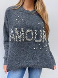 PEARLS AMOUR CHARCOAL OVERSIZE SW