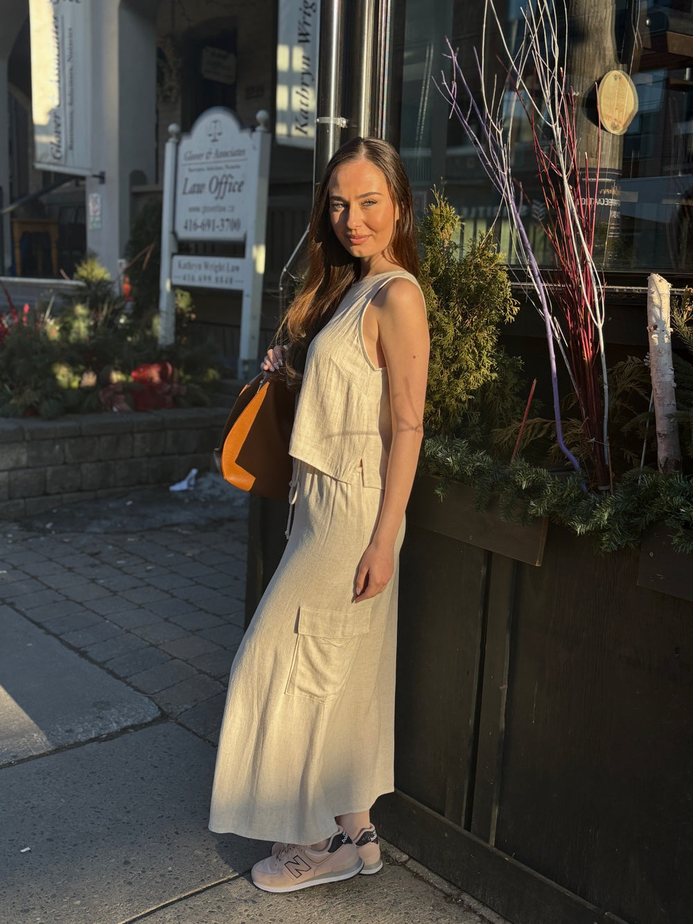 MYLA OAT SKIRT MATCHER W/CARGO POCKTS