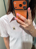 10TEDDY LIGHT PINK STRIPE S/SLV BUTTONDO