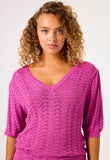 MEADOW PURPLE CROCHET V SUMMER SWEATER