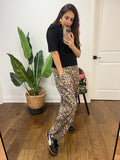 PULL UP PLEAT CHEETAH JEANS