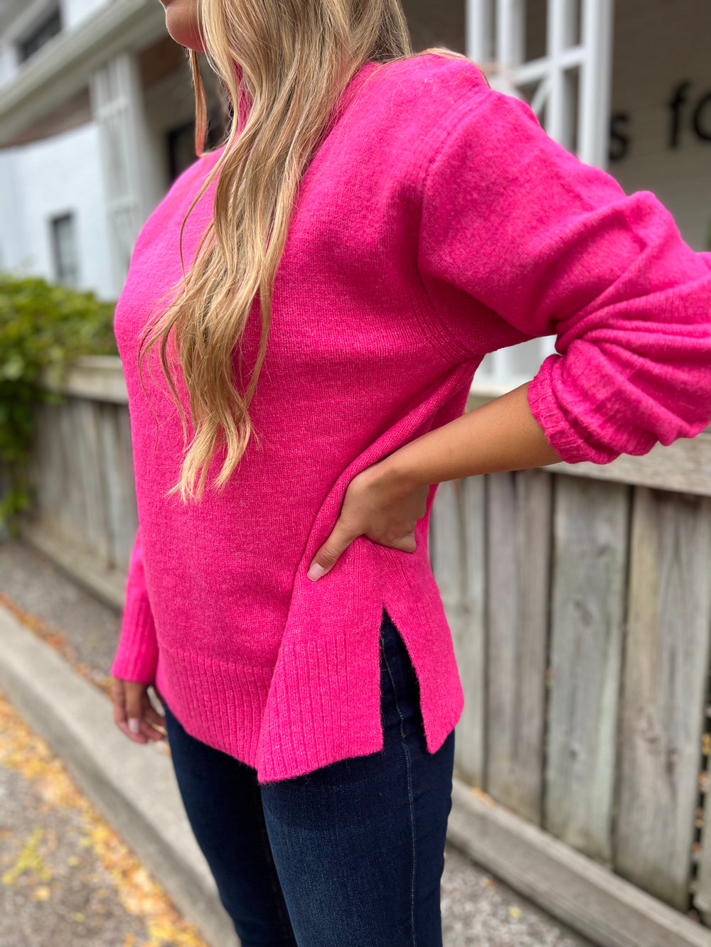 BAI HOT PINK OVERSIZE MOCK SW