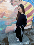 MUNICH SWEATSHIRT BLACK W/WHITE STRIPE